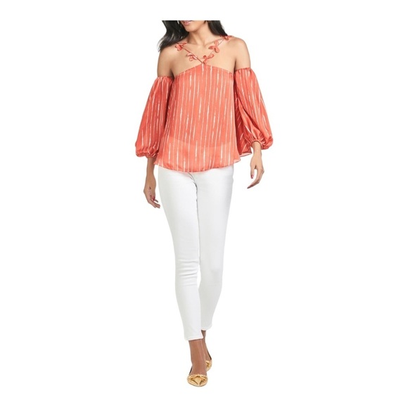 Sachin & Babi Harlow Off-Shoulder Top Orange NWOT - Picture 3 of 10